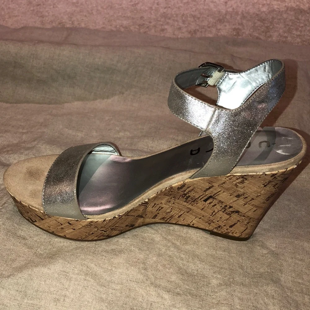 Unisa Lanzer Silver Metallic Wedge